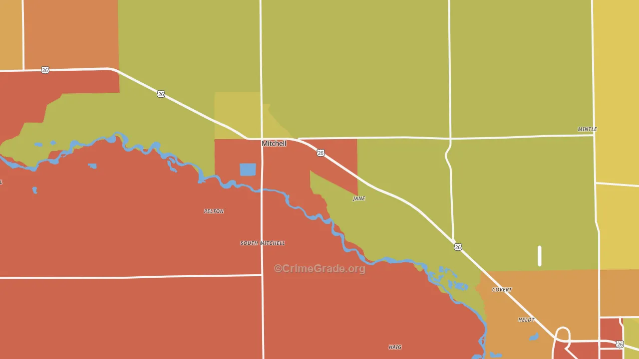 Mitchell, NE Map of Assault Rates