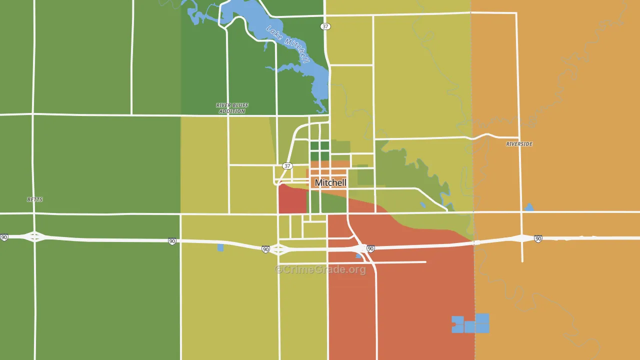 Mitchell, SD Map of Assault Rates