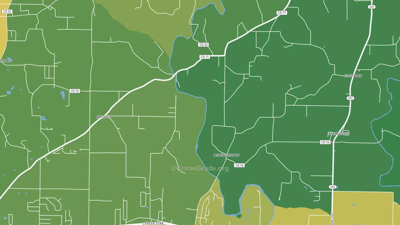 Mitchelltown, AL Map of Assault Rates