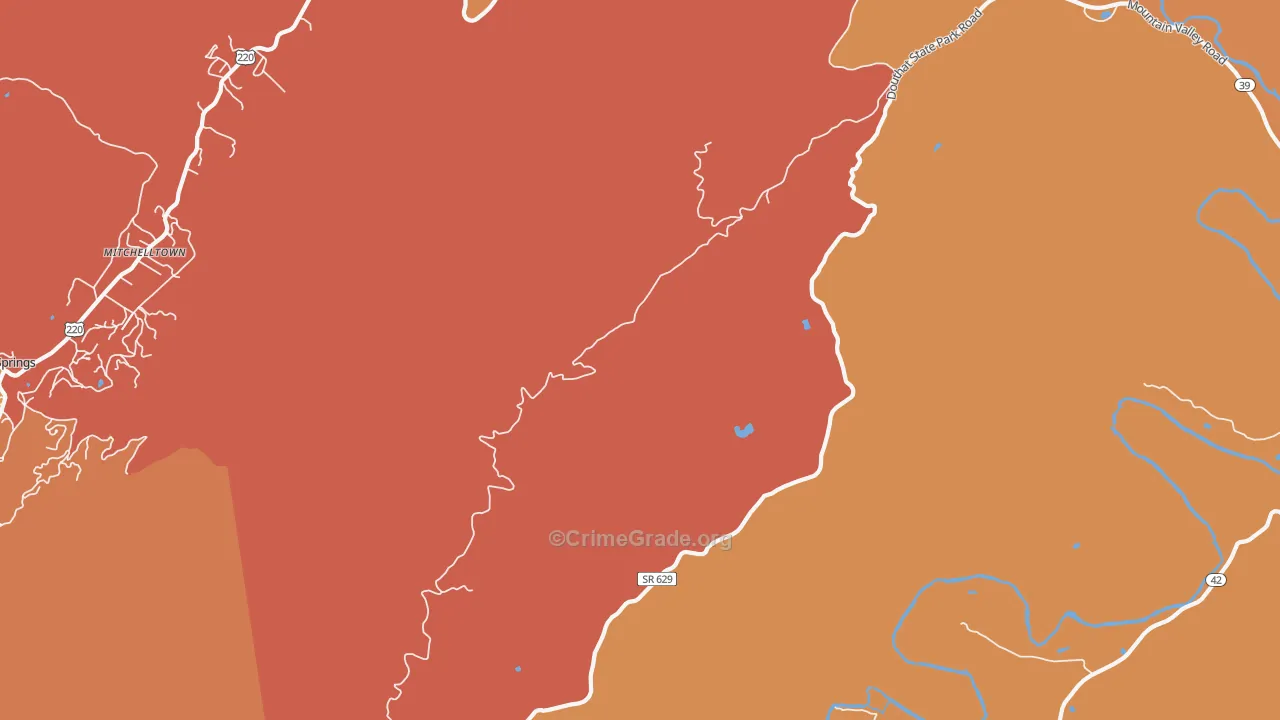Mitchelltown, VA Map of Assault Rates
