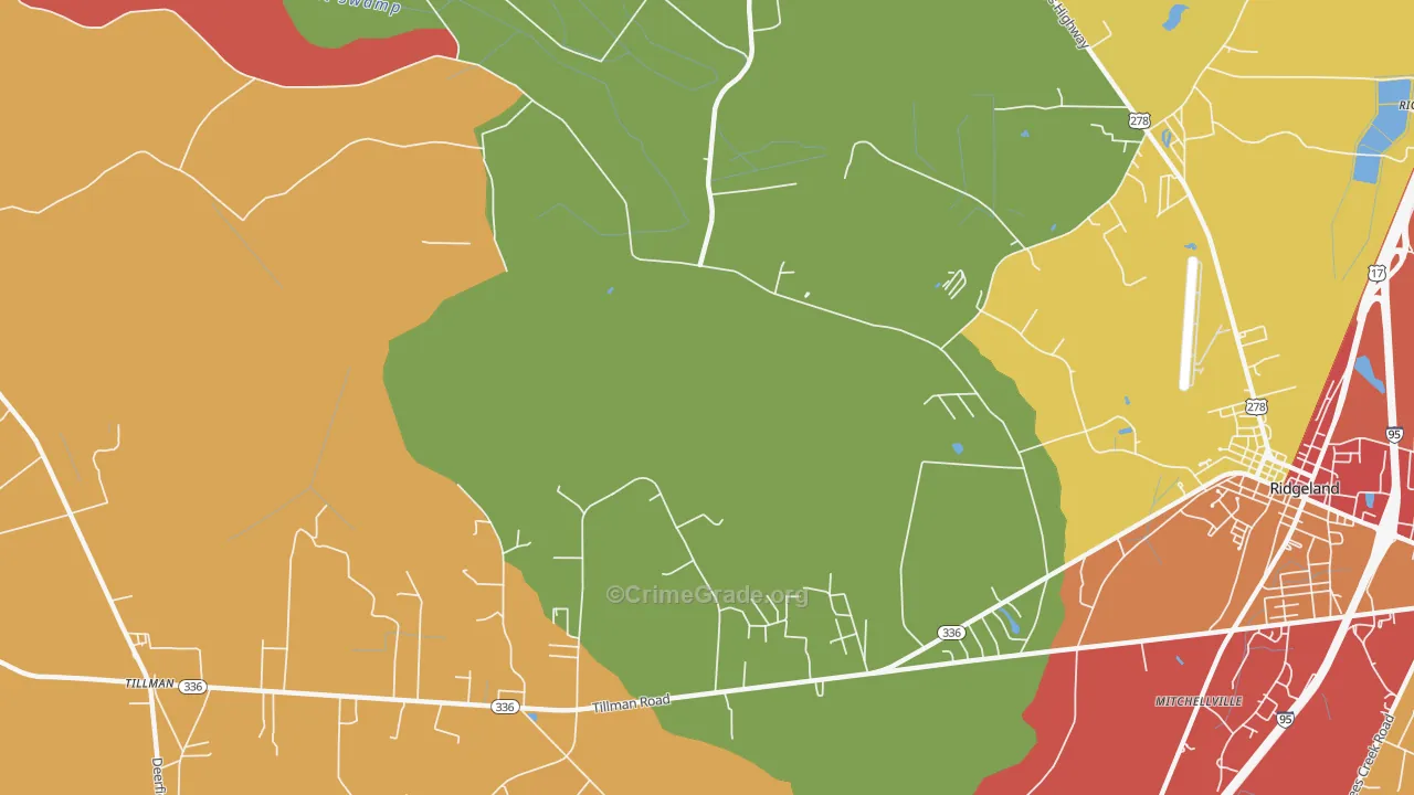 Mitchellville, SC Map of Assault Rates
