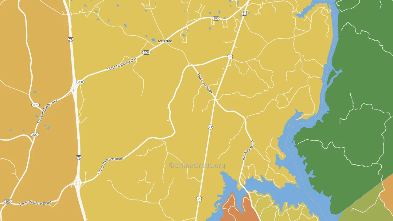 Mitford, SC Map of Assault Rates