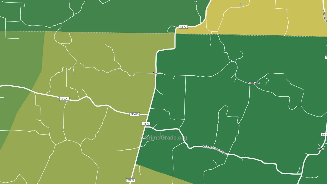 Mixie, TN Map of Assault Rates
