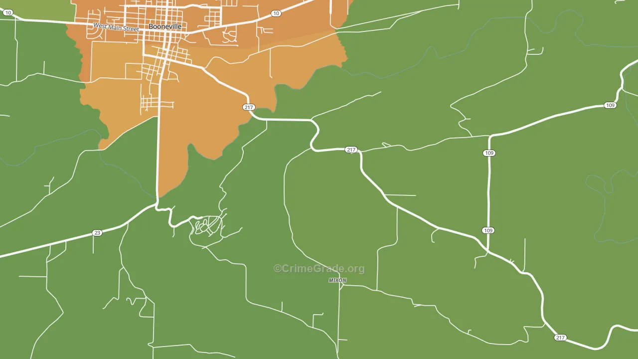 Mixon, AR Map of Assault Rates