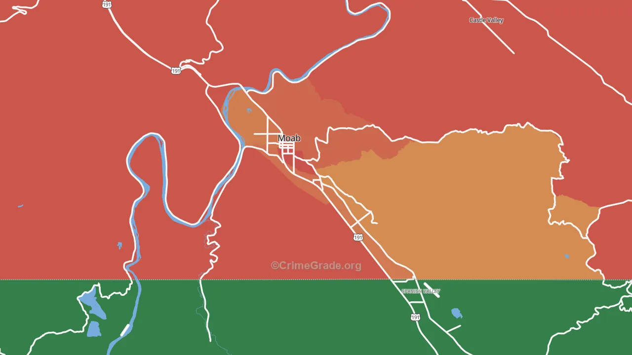 Moab, UT Map of Assault Rates