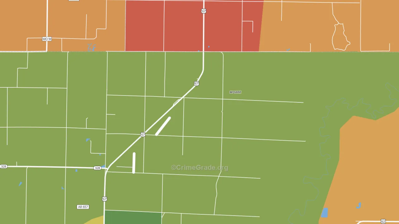Moark, AR Map of Assault Rates