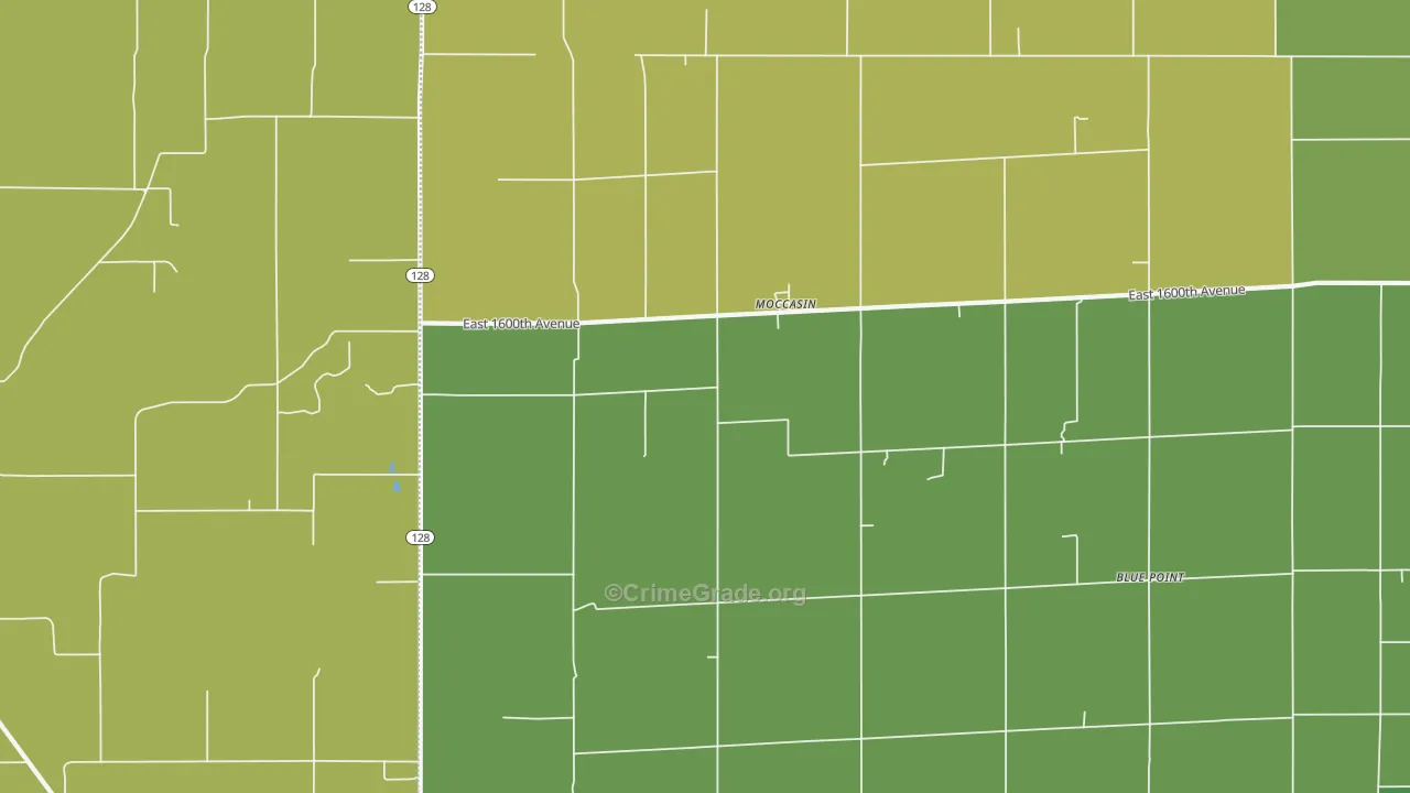 Moccasin, IL Map of Assault Rates