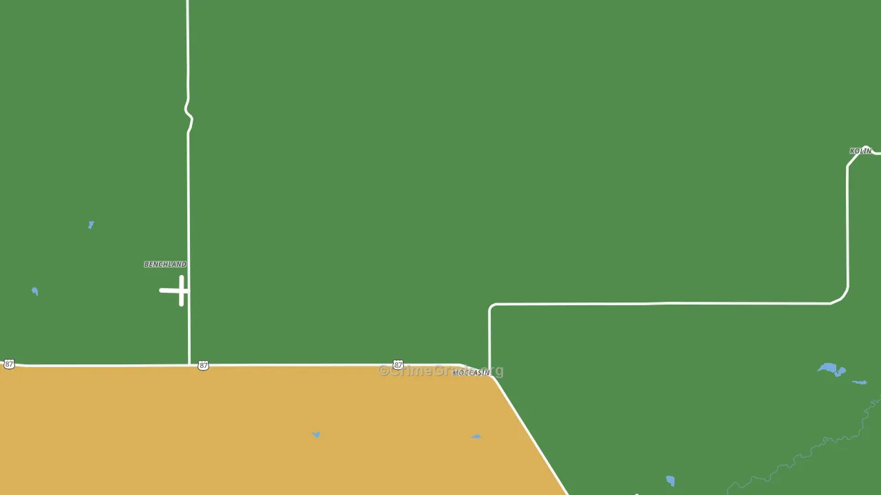 Moccasin, MT Map of Assault Rates