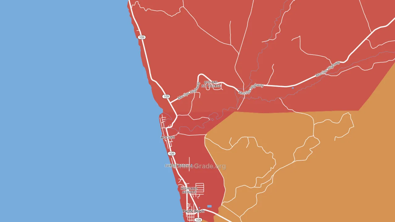 Moclips, WA Map of Assault Rates