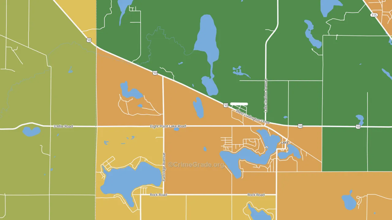Moddersville, MI Map of Assault Rates