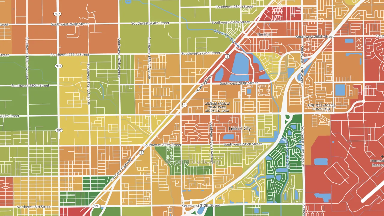 Modello, Leisure City, FL Map of Assault Rates