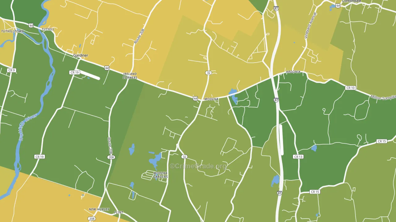 Modena, NY Map of Assault Rates