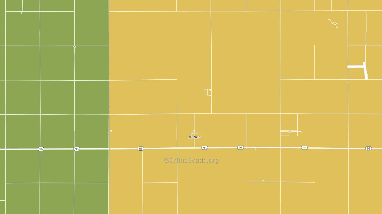 Modoc, KS Map of Assault Rates