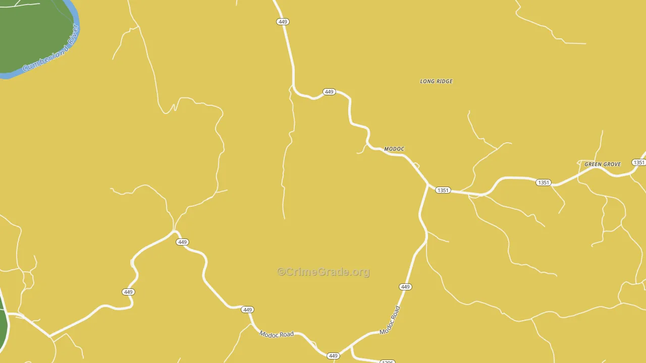 Modoc, KY Map of Assault Rates
