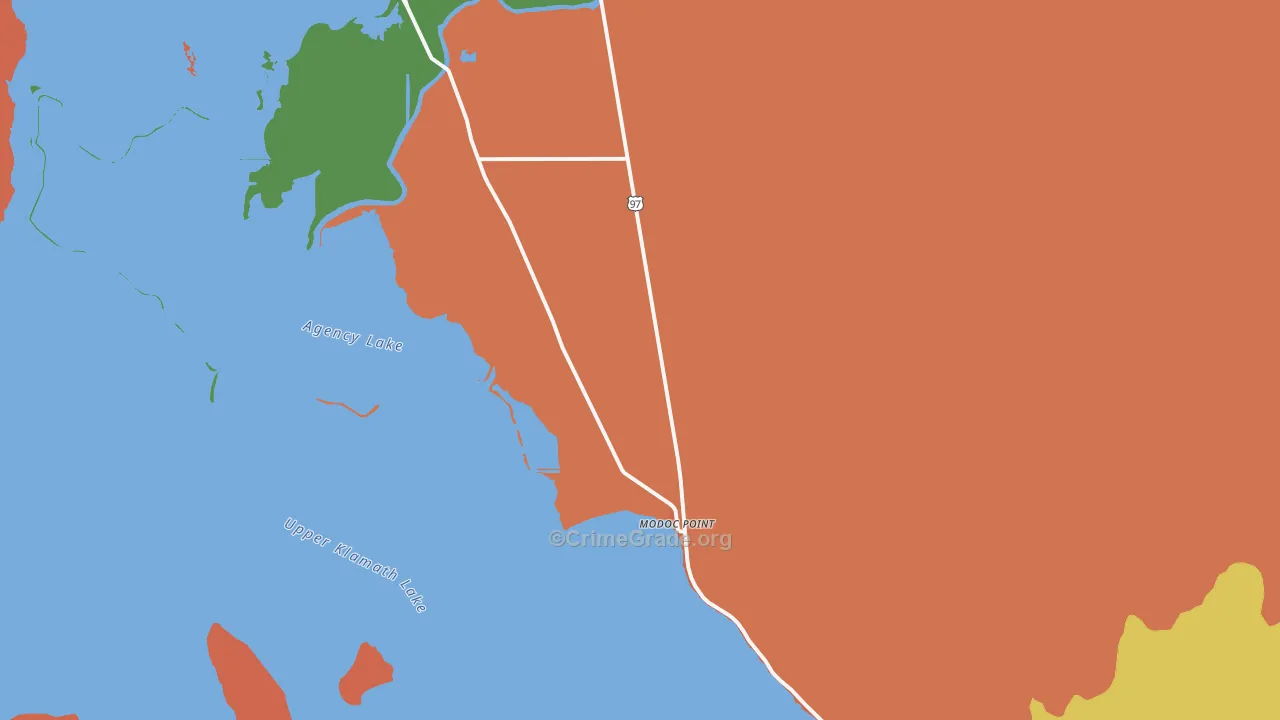 Modoc Point, OR Map of Assault Rates
