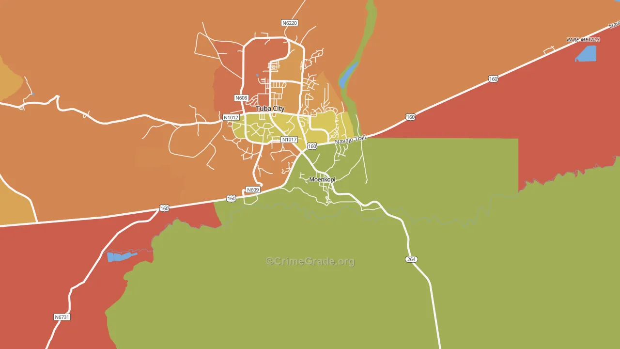 Moenkopi, AZ Map of Assault Rates