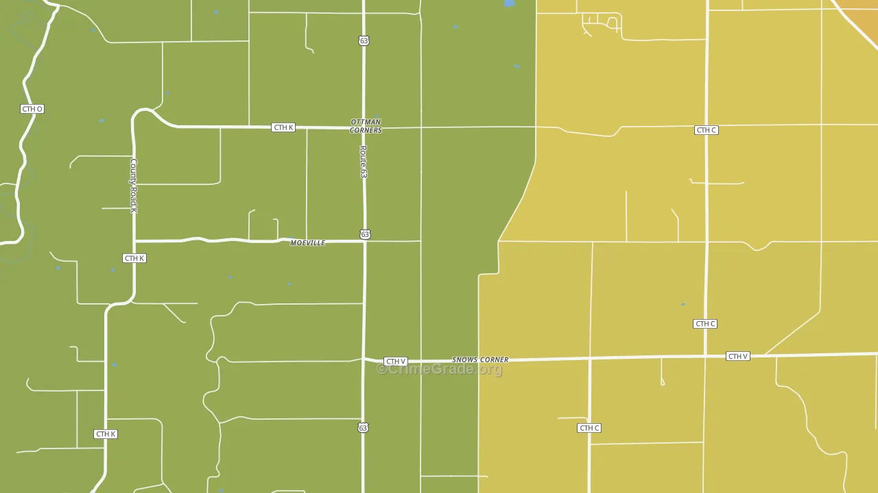 Moeville, WI Map of Assault Rates