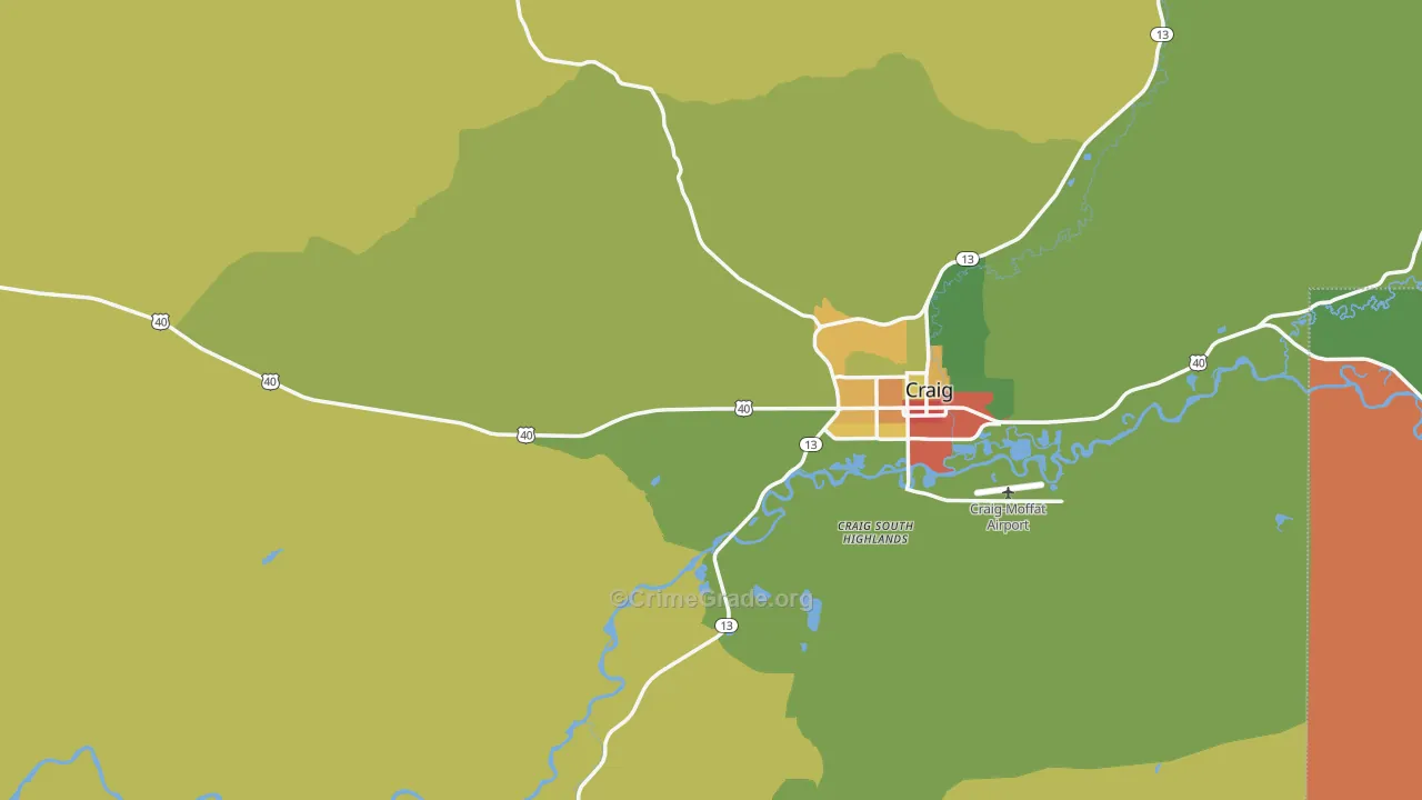 Moffat County, CO Map of Assault Rates