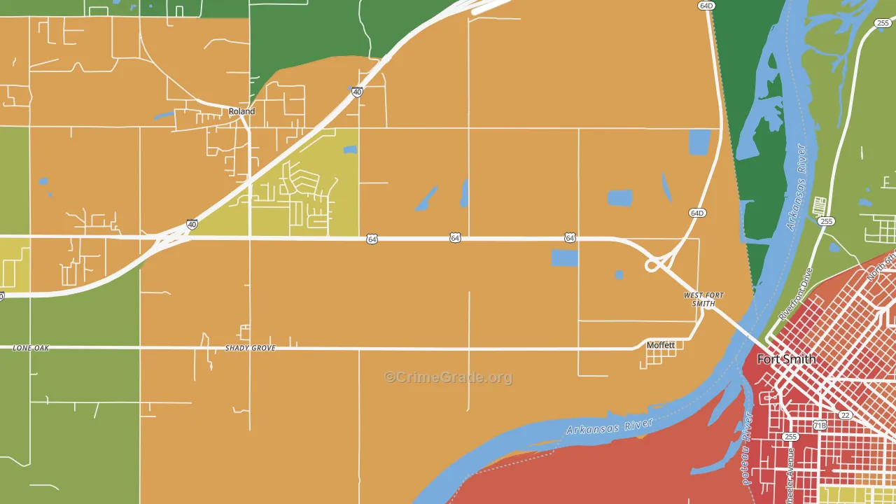Moffett, OK Map of Assault Rates