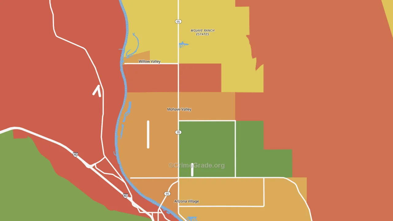 Mohave Valley, AZ Map of Assault Rates
