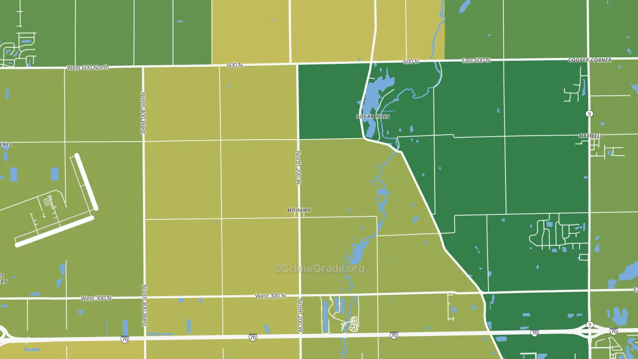 Mohawk, IN Map of Assault Rates