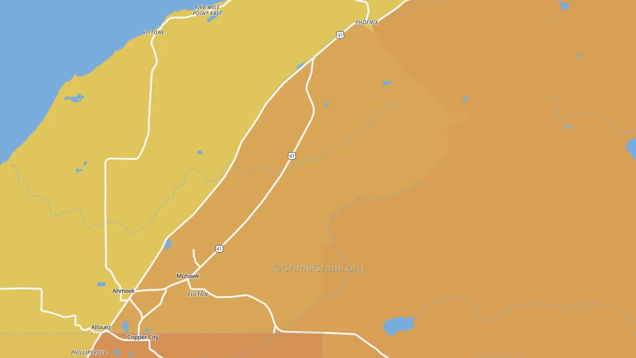 Mohawk, MI Map of Assault Rates