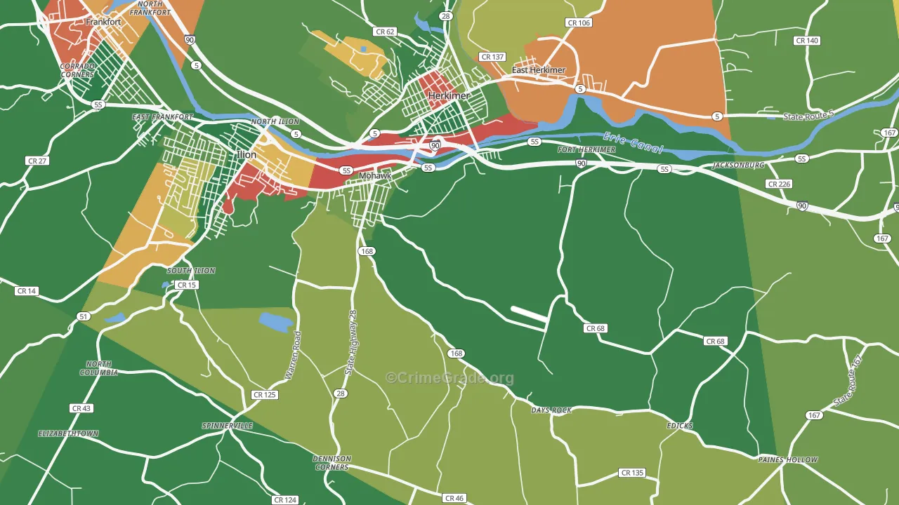 Mohawk, NY Map of Assault Rates