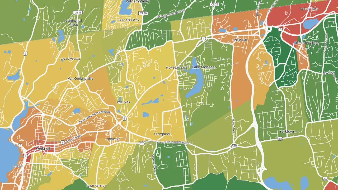 Mohegan Lake, NY Map of Assault Rates