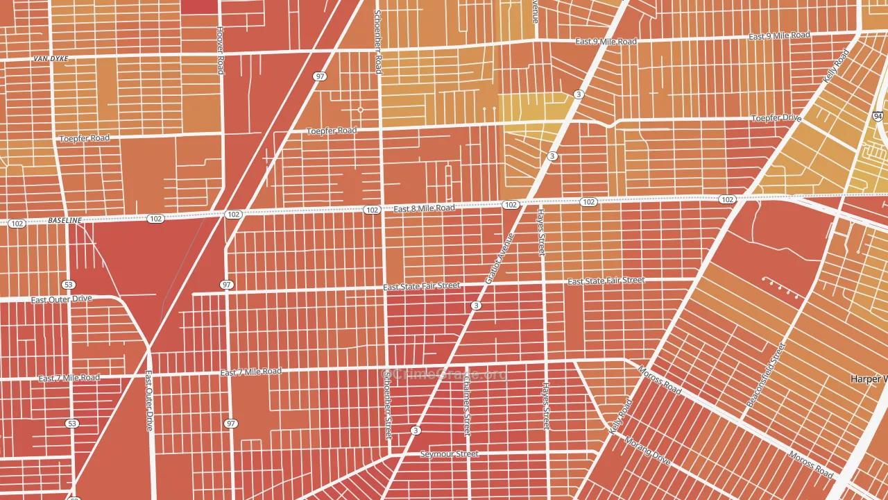 Mohican Regent, Detroit, MI Map of Assault Rates