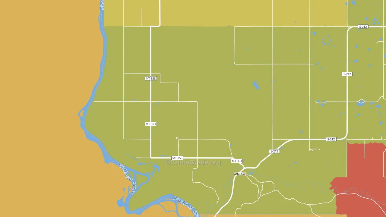 Moiese, MT Map of Assault Rates