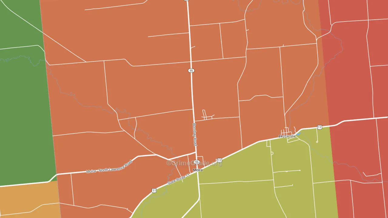 Moira, NY Map of Assault Rates