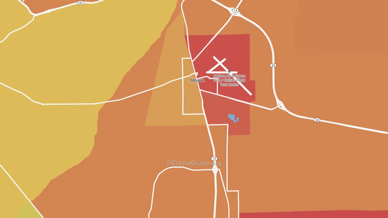 Mojave, CA Map of Assault Rates
