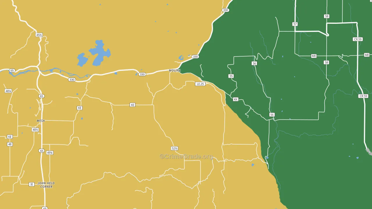 Molina, CO Map of Assault Rates