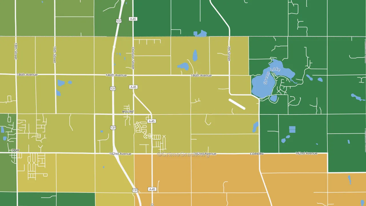 Moline, MI Map of Assault Rates