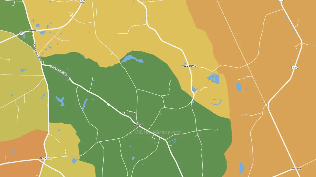 Mollie, NC Map of Assault Rates
