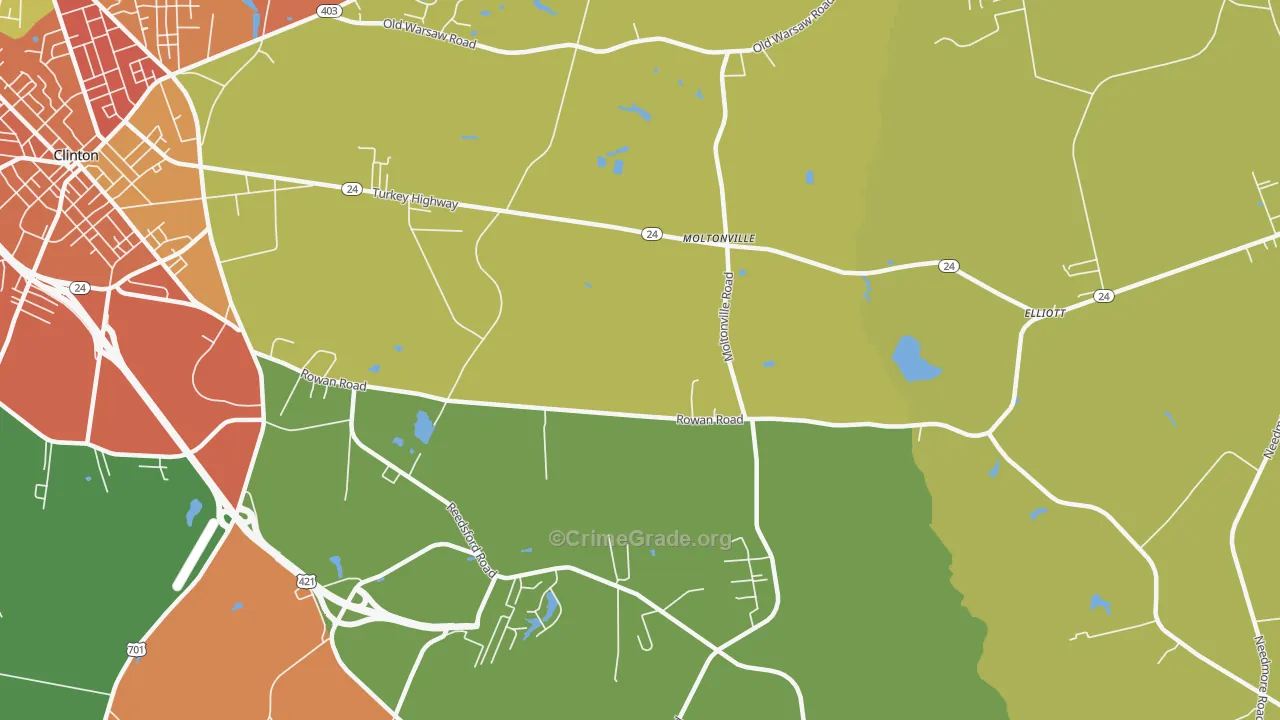 Moltonville, NC Map of Assault Rates