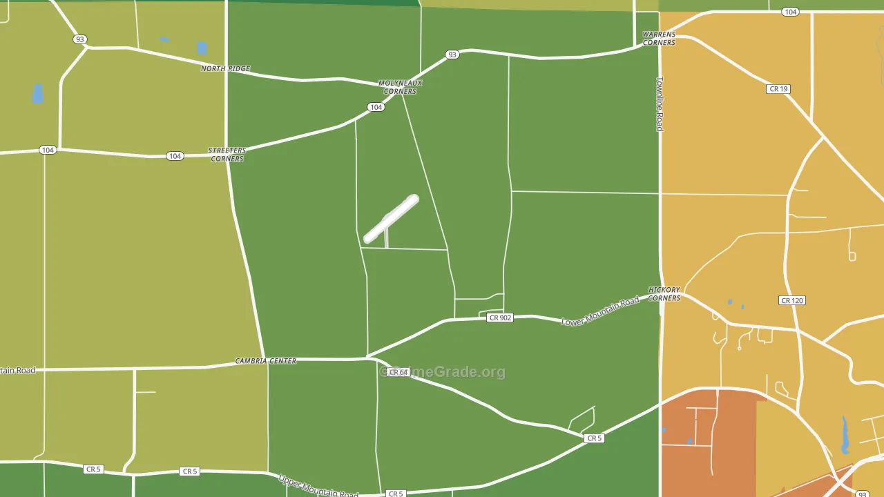 Molyneaux Corners, NY Map of Assault Rates