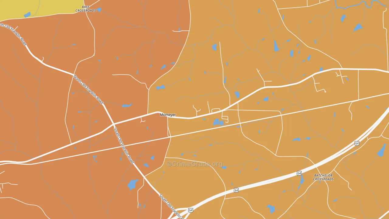 Momeyer, NC Map of Assault Rates