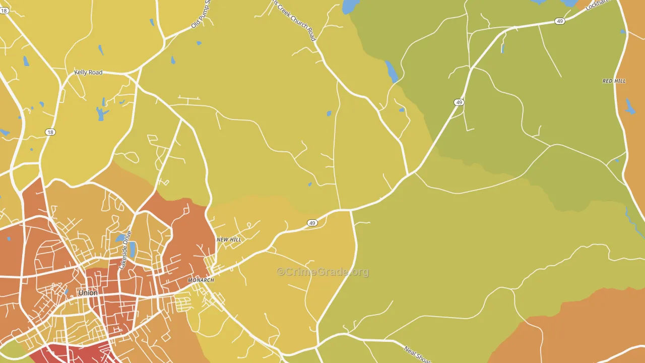 Monarch, SC Map of Assault Rates