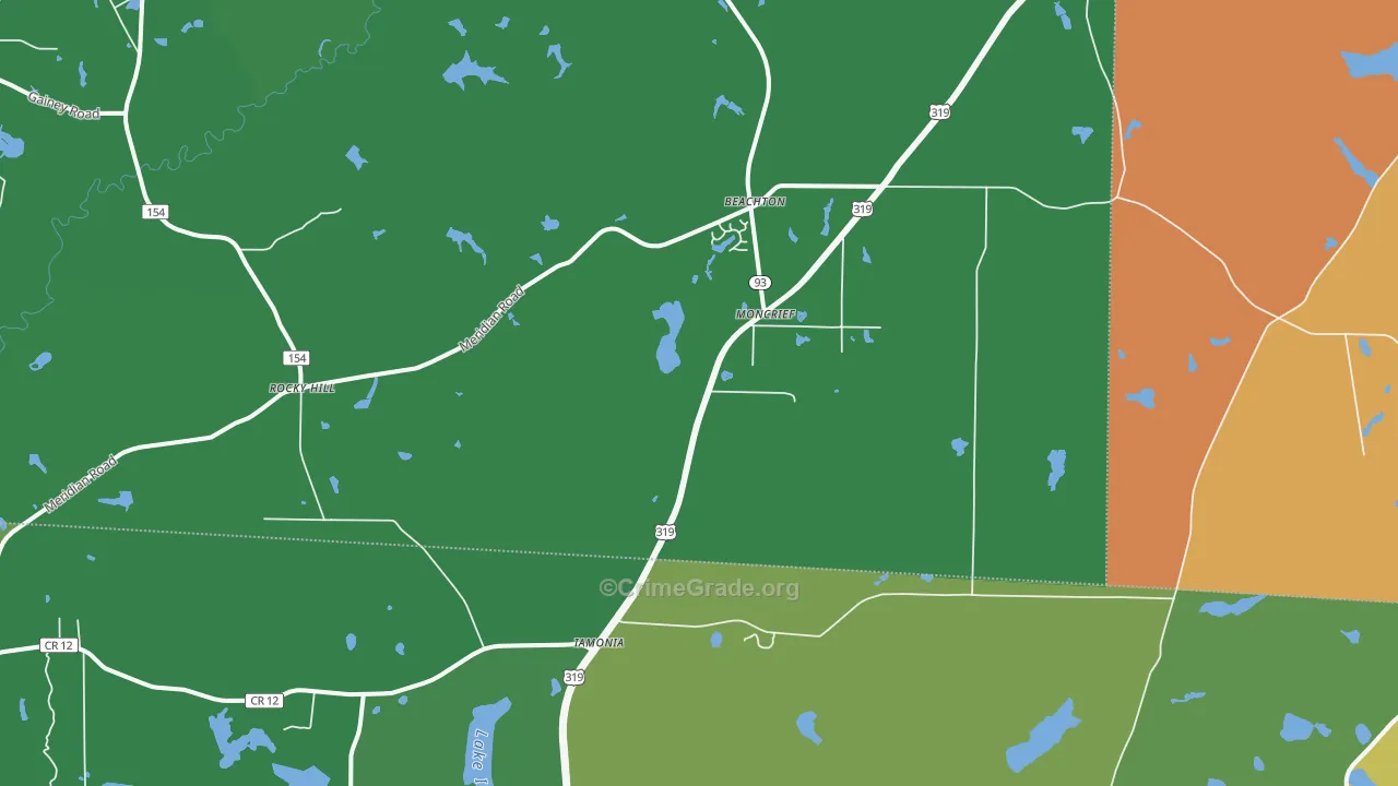 Moncrief, GA Map of Assault Rates