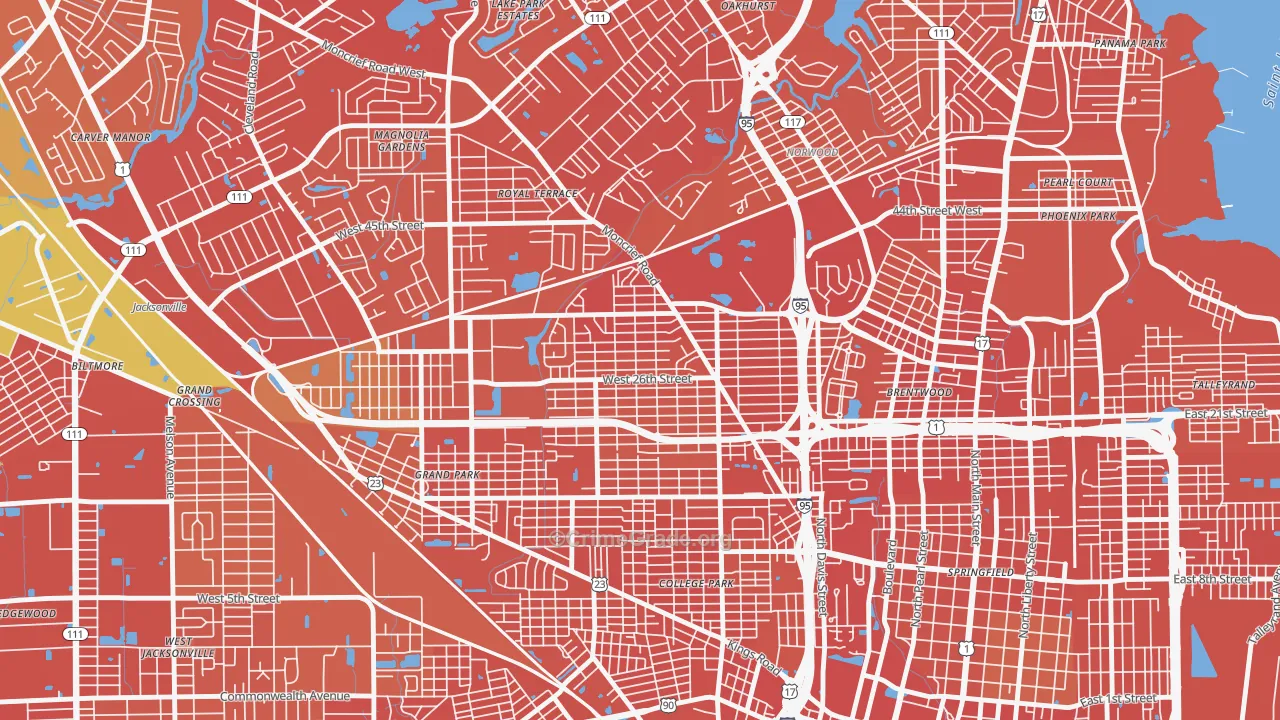 Moncrief Park, Jacksonville, FL Map of Assault Rates