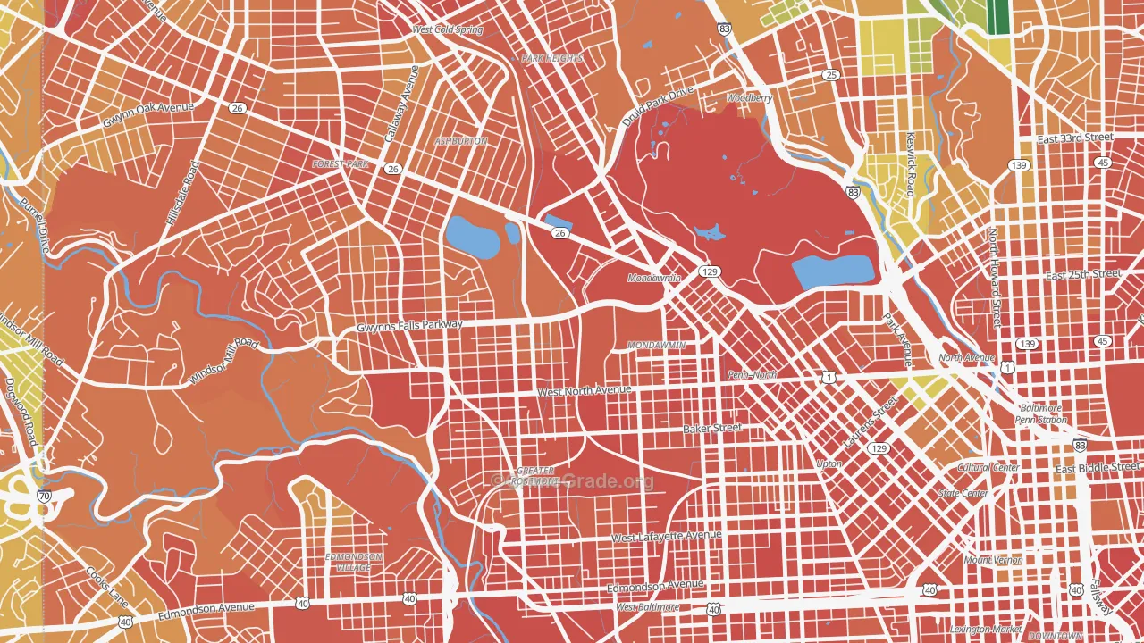 Mondawin-Walbrook, Baltimore, MD Map of Assault Rates