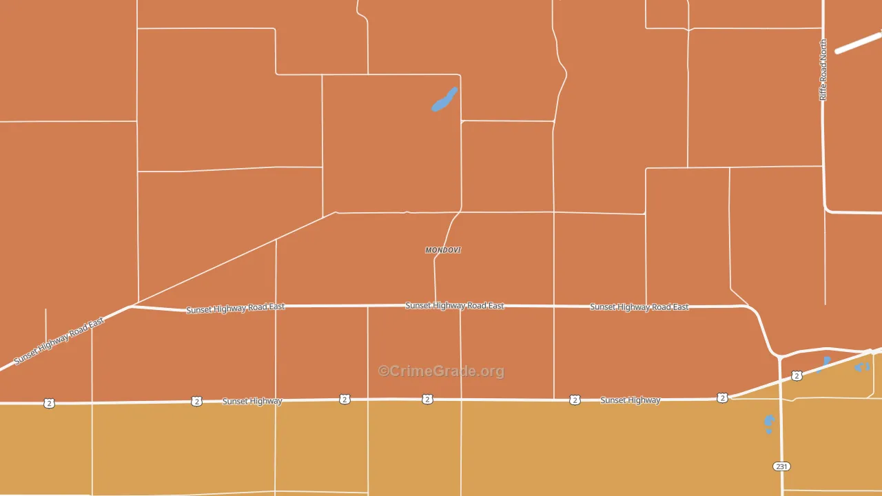 Mondovi, WA Map of Assault Rates