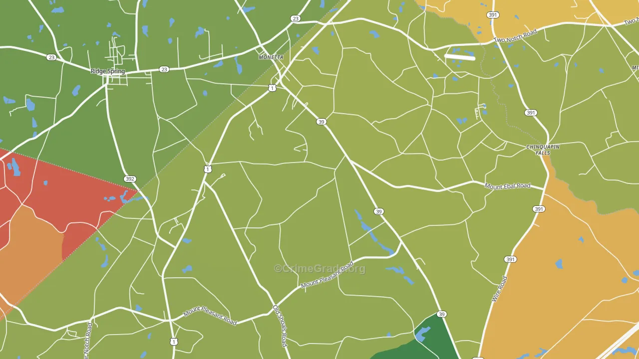 Monetta, SC Map of Assault Rates