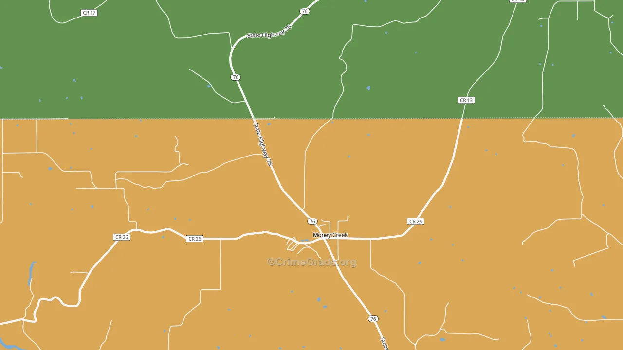 Money Creek, MN Map of Assault Rates