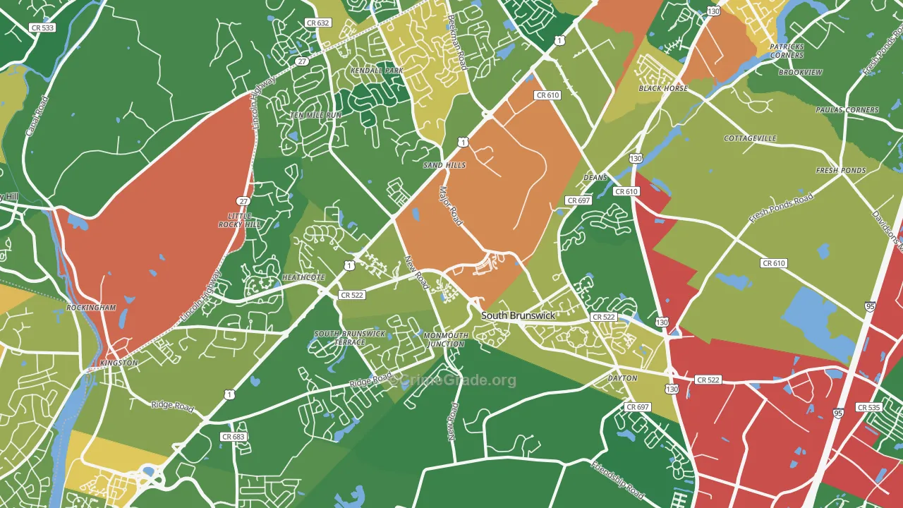 Monmouth Junction, NJ Map of Assault Rates