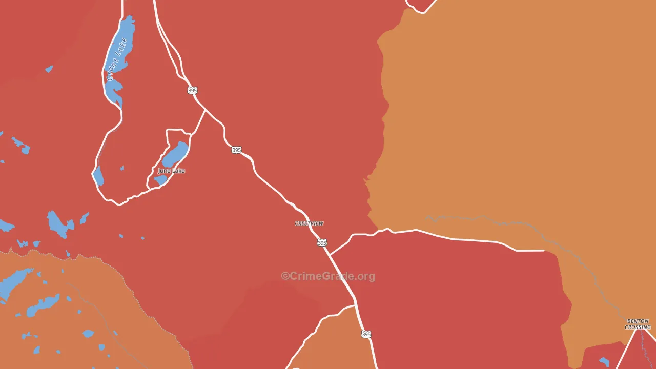 Mono County, CA Map of Assault Rates