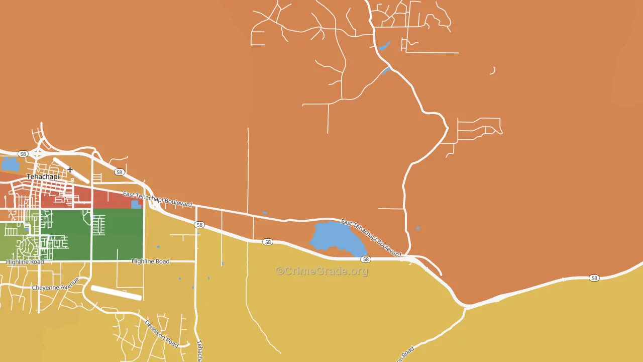 Monolith, CA Map of Assault Rates