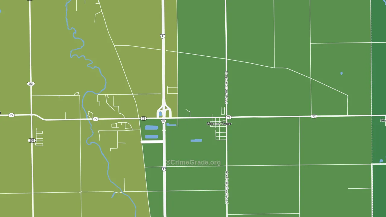 Monroe Center, IL Map of Assault Rates