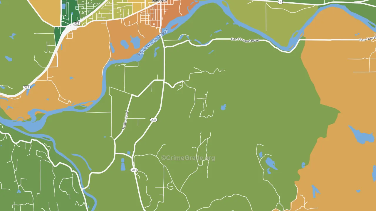 Monroe Junction, WA Map of Assault Rates